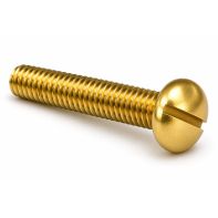 Brass Machine Screw Round Head Slotted BSW 1/4"x1"