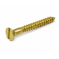 Brass Wood Screw CSK  Head Slotted 8Gx1"