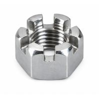 Hex Castle Nut Bright Steel Pln M22