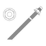 Chemical Studbolt CL 5.8 (nut & driver) Zinc Plated M12 x 160mm