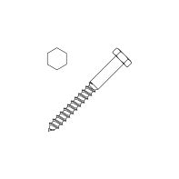 Coach Screw Hex Head Stainless Steel DIN571 Gr 316/A4 M10 x 150mm