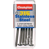 Champ 10Gx1.1/2 Self Tapping Screws Pan G316 (Pack 6)