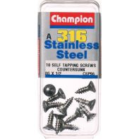 CSK Phillips Self Tapping Screws G316/A4 Stainless Champion 8G 1/2" (10)