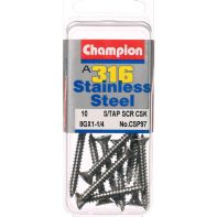 CSK Phillips Self Tapping Screws G316/A4 Stainless Champion 8G 1 1/4" (10)
