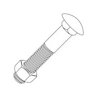 Cup Head Bolt & Nut CL 4.6 AS1390 Hot Dip Galvanised M12 x 190mm
