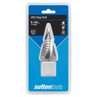 Sutton Tools HSS Step Drill Spiral Flute 6-36mm 11 Step