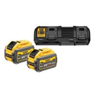 Flexvolt Dual Port Battery Charger Starter Pack inc Batteries Dewalt XR
