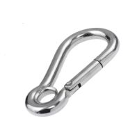 Spring Hook with Eyelet Stainless Steel G316 M4