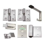 S ~ METLAM Toilet partition kit, gravity hinge x2 (hold open, iLH/oRH, screw-fix), lock (turnbolt/rectangular indicator/staple), bumper, hook, SCP (set)