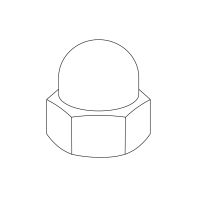 Hex Dome Nut Lo-Tensile DIN1587 Hot Dip Galvanised M20