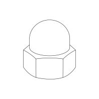 Hex Dome Nut Lo-Tensile DIN1587 Hot Dip Galvanised M20