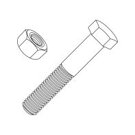 Hex Head Bolt & Nut CL 4.6 AS1111.1 Hot Dip Galvanised M16 x 170mm