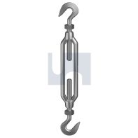 Hook/Hook Turnbuckle G316/A4 with Lock Nut 8