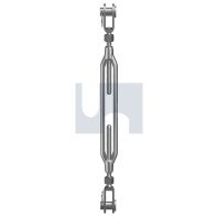 Jaw/Jaw Turnbuckle G316/A4 SS with Lock Nut 8