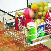 Tradecraft pull-out basket, 130mm tall (incl. slides and brackets), chrome