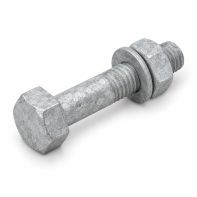 BOLT,HEX:M20,GALV,130MM,C/W NUT,WASHER