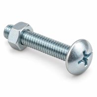 Mushroom Head Combination Roofing Bolt/Nut ZP BSW 1/4x1.1/2"