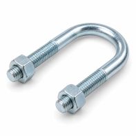Round U Bolt with 2 Nuts ZP 1 1/2" 40NB BSW 1/4"x1 15/16"x3 7/16"