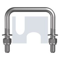 HDG SQ U-BLT KIT:1/2BSWX50X150 U BOLT SQUARE KIT NYLOC / WASH