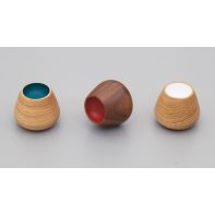 Flower Bud Oak Lacquered 34mm knob with White Centre