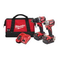 Milwaukee M18CBLPP2A-302B 18V Cordless Brushless 2 Piece 3.0Ah Kit