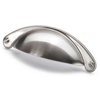 Hettich Handle Matane, drill hole spacing 64, L 105 mm, B 30 mm, H 25 mm, Brushed stainless steel look