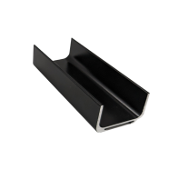 N~ Aluminum C-Channel Handle Matt Black 4 Metre Length