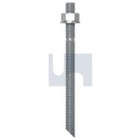 Chemical Anchor Stud Flat Tip Chisel Point Galv M16x190mm
