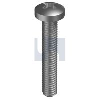 6 X 60 Zinc Plated Pan Head Phillips Metal Thread
