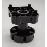 Plinth Leg 100mm (suits bathroom vanities), 85-125mm adjustment, leg and knock-in plate (black, box 100)
