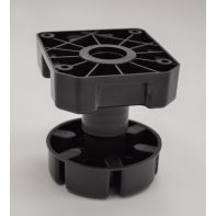 Plinth Leg 100mm (suits bathroom vanities), 85-125mm adjustment, leg and screw-in plate (black, box 100)