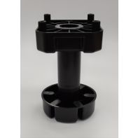 Plinth Leg 150mm (suits kitchens), 125-195mm adjustment, black, leg and knock-in plate (black, box 100)