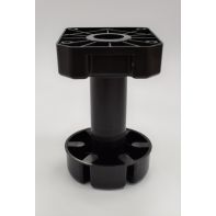 Plinth Leg 150mm (suits kitchens), 125-195mm adjustment, black, leg and screw-in plate (black, box 100)