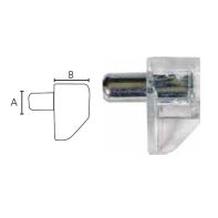 Shelf support, plastic, 5mm diameter hole, clear, box of 1,000