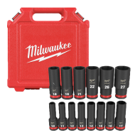 Milwaukee Shockwave 1/2" Drive 14PC Metric Deep 6 Point Impact Socket Set