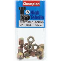 Champ 1/4 UNC Nylon Insert Nut ZP (Pack 10)