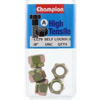 Champ 3/8 UNC Nylon Insert Nut ZP (Pack 5)