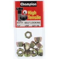 Champ 1/4 UNF Nylon Insert Nut ZP (Pack 10)