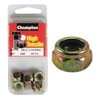 Champ 3/8 UNF Nylon Insert Nut ZP (Pack 5)