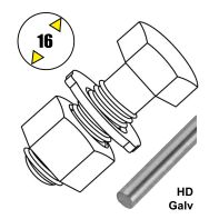 HSFG Structural Assembly AS/NZS 1252.1:2016 K0 Hot Dip Galvanised M16 x 140mm