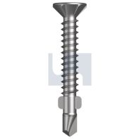 Self Drilling Screw (Sds) Cl 3 Square Drive Countersunk/Rib Head Wing 10-16 X 40mm Pack 100