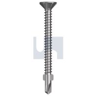 Self Drilling Screw (Sds) Cl 3 Square Drive Countersunk/Rib Head Wing 10-16 X 50mm Pack 100