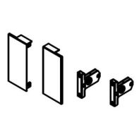 Topaz slimline drawer system V2 H86 inner drawer front connector (flat panel, white), pair