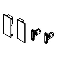 Topaz slimline drawer system H86 inner drawer front connector (grooved panel, white), pair