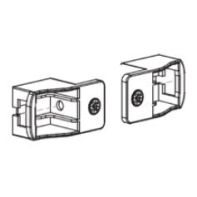 Topaz slimline drawer system gallery rail floating rear connectors (white), pair