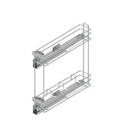 VIVID Undercounter pullout, suits 150mm cabinet, chrome wire, side-mounted (left), 3D door adjustment, each