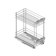 VIVID Undercounter pullout, suits 300mm cabinet, chrome wire, base-mounted, 3D door adjustment, each