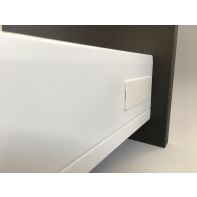 Zapphyre Drawer System sides (with groove, silk white) and soft-close runners, set with one pair each