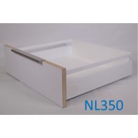 Zapphyre Lower mid-height drawer kit H135 with square rails, NL350, screw-fix, white (each)