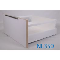 Zapphyre Pot drawer kit H199 with square rails, NL350, expanding dowel fix, white (each)